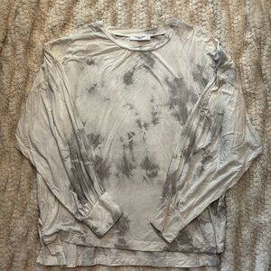 Carly Jean Los Angelas Long Sleeve Tie Dye Green Shirt